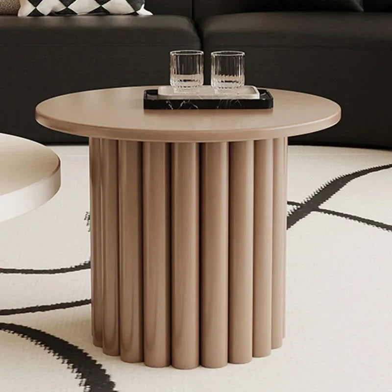 Aesthetic Minimalist Side Table Wood White Nordic Round Small Simple Coffee Table Modern Design Mesa Auxiliar Furniture For Home