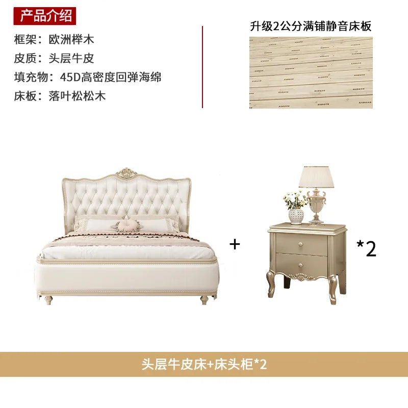 Wooden Design Massage Bed Bedroom Frame Luxury Girls Bed European Queen Modern Safe Simple Letto Matrimoniale Home Furniture