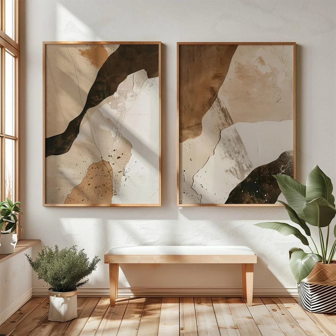 2pcs/set Japanese Retro Wabi Sabi Mountains Abstract Canvas Print Poster Modern Minimalist Art Print Home Decor Wall Art Poster