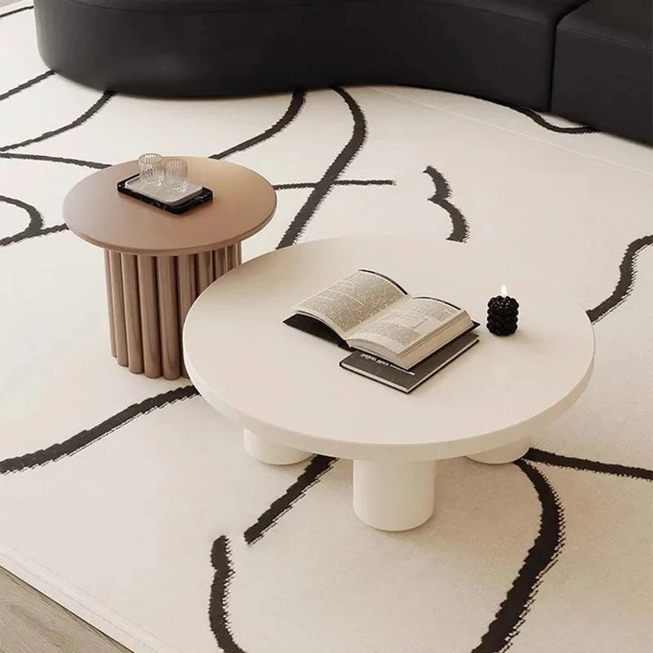 Aesthetic Minimalist Side Table Wood White Nordic Round Small Simple Coffee Table Modern Design Mesa Auxiliar Furniture For Home