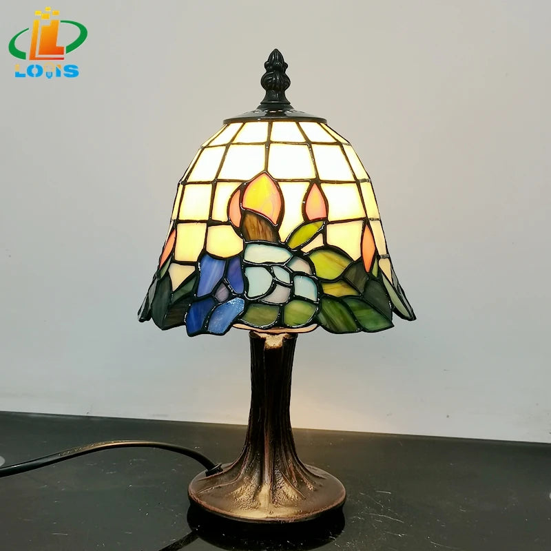 6 Inch Scandinavian Orchid Small Table Lamp Bedroom Bedside Breastfeeding Night Light Cafe Decoration Glass Birthday Gift