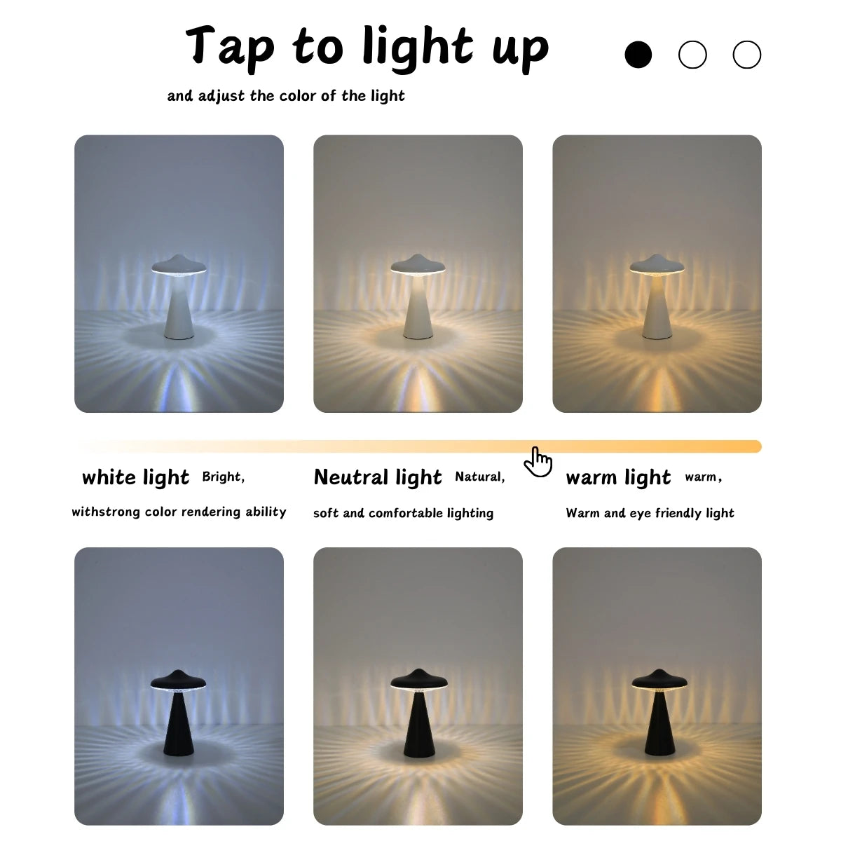 Novel UFO night light LED desk light USB charging dimmable reading light Bedside bedroom decoration touch desk light