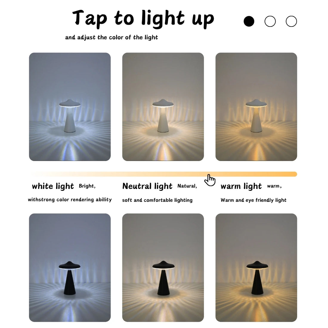 Novel UFO night light LED desk light USB charging dimmable reading light Bedside bedroom decoration touch desk light