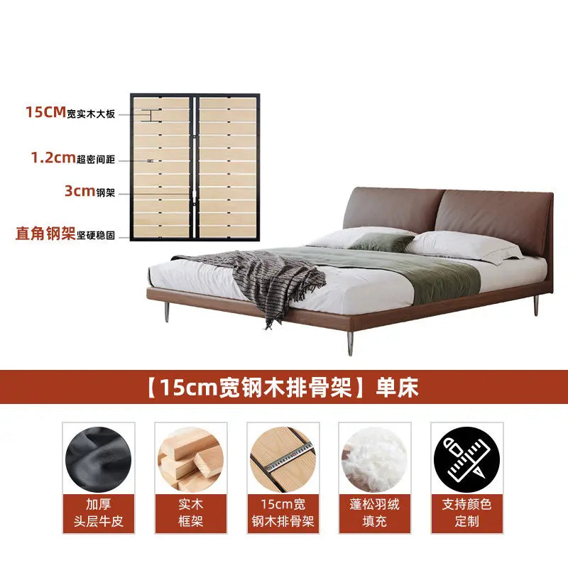 Double Luxury Bed Wooden Design Modern Comfortable Cheap Sleeping Creative Safe Bed European Cama Solteiro Ornaments Home Decor