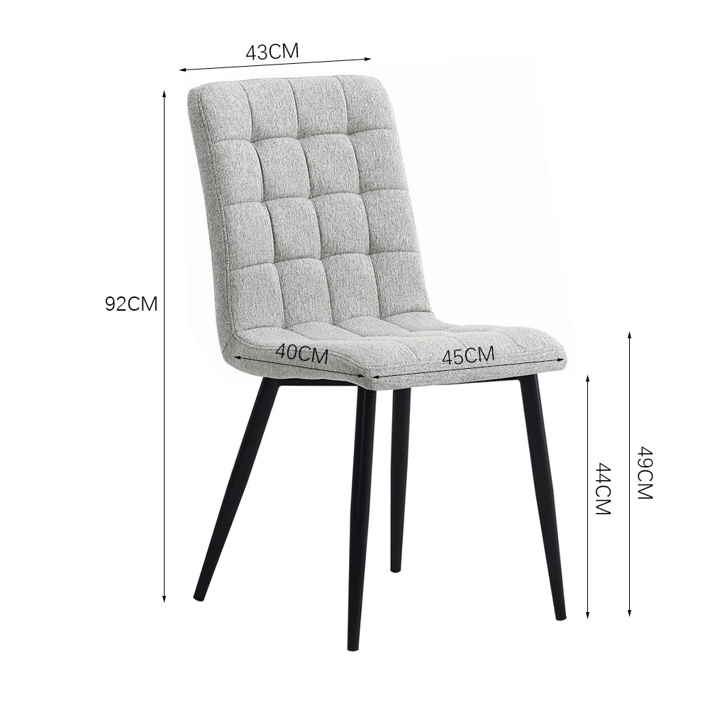 Voltsify 4Pcs Tufted Modern Armless Dining Chairs with Metal Legs