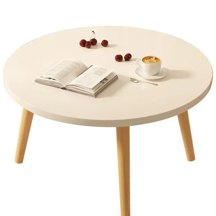 Small Table, Bedroom, Light Luxury Table, Modern Coffee Table, Living Room, Simple Small Round Table, Solid Wood