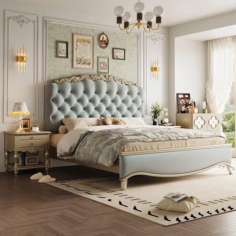 Luxury Bedroom Massage Bed European Leather Princess Sleeping Wooden Girls Bed Loft Modern Letto Matrimoniale Unique Furniture