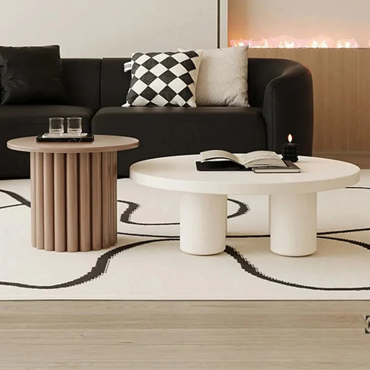 Aesthetic Minimalist Side Table Wood White Nordic Round Small Simple Coffee Table Modern Design Mesa Auxiliar Furniture For Home