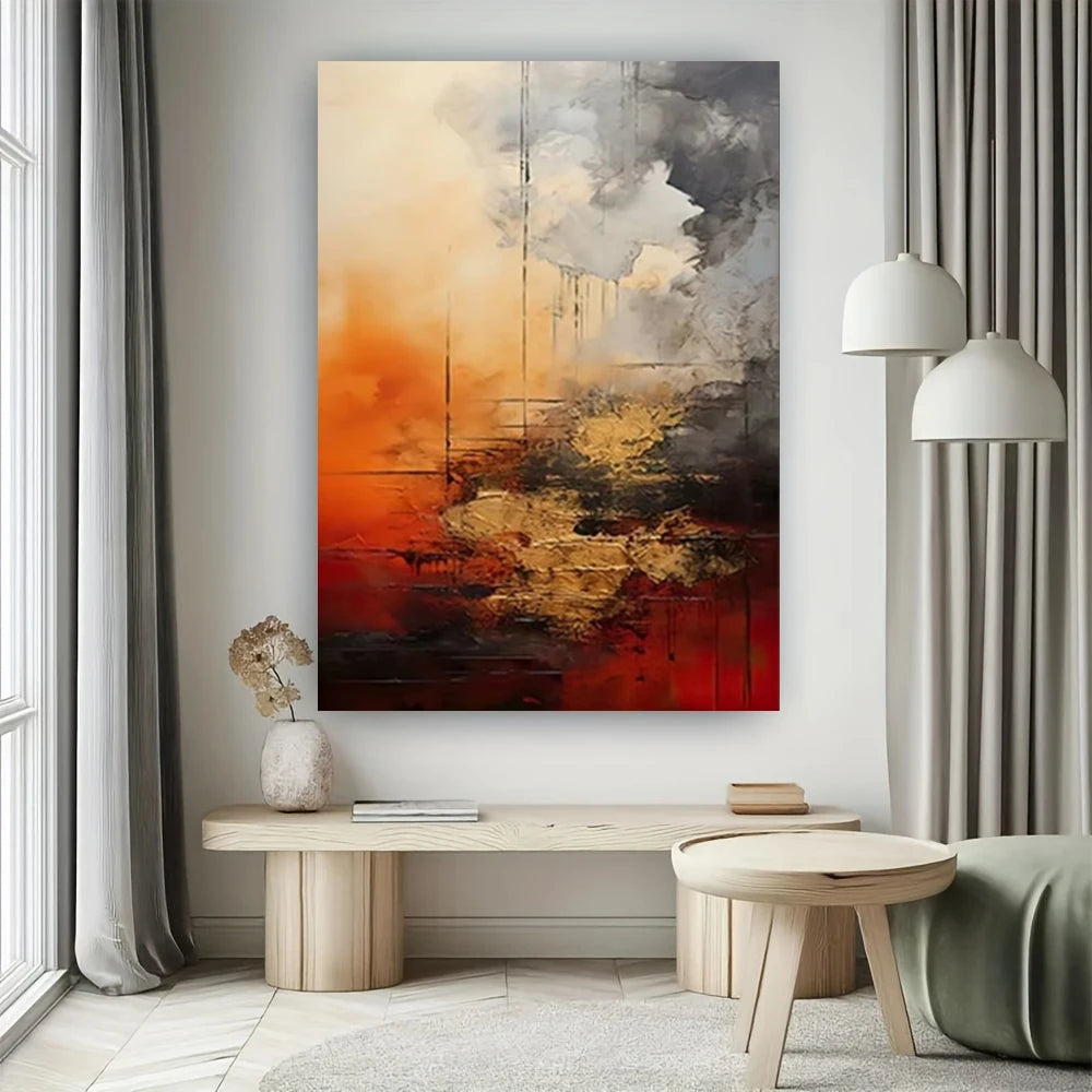 100% hand drawn abstract oil painting on canvas Modern Home Golden Line Wall Art Picture Large mural for living room decor paint