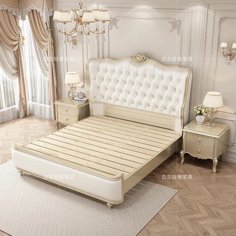 Wooden Design Massage Bed Bedroom Frame Luxury Girls Bed European Queen Modern Safe Simple Letto Matrimoniale Home Furniture