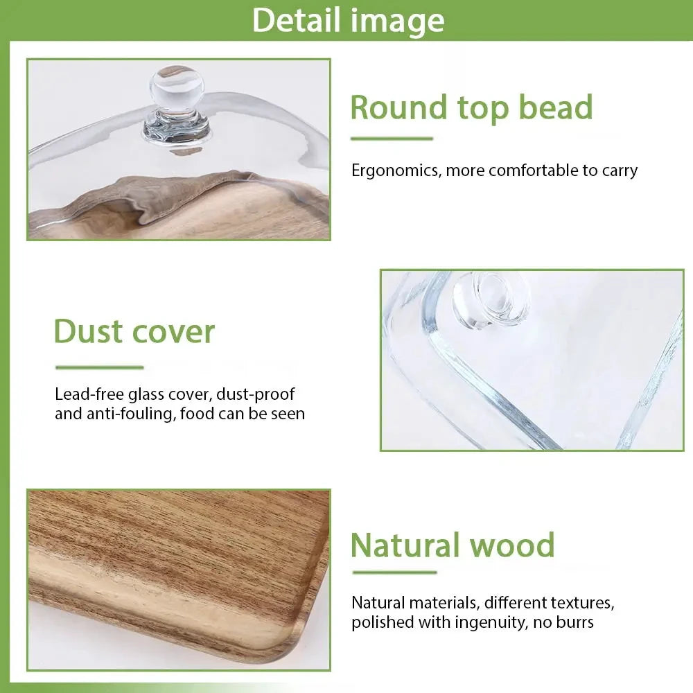 Glass Butter Dish with Lid  Crystal Glass Holds Cream Cheese Cubes and Plates of Dishes and Small Fruits