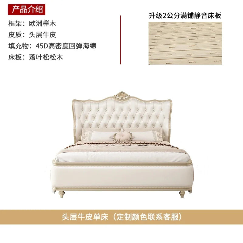 Wooden Design Massage Bed Bedroom Frame Luxury Girls Bed European Queen Modern Safe Simple Letto Matrimoniale Home Furniture