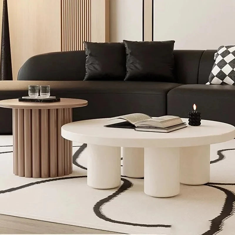 Aesthetic Minimalist Side Table Wood White Nordic Round Small Simple Coffee Table Modern Design Mesa Auxiliar Furniture For Home