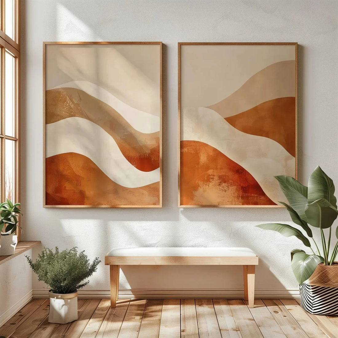 2pcs/set Japanese Retro Wabi Sabi Mountains Abstract Canvas Print Poster Modern Minimalist Art Print Home Decor Wall Art Poster