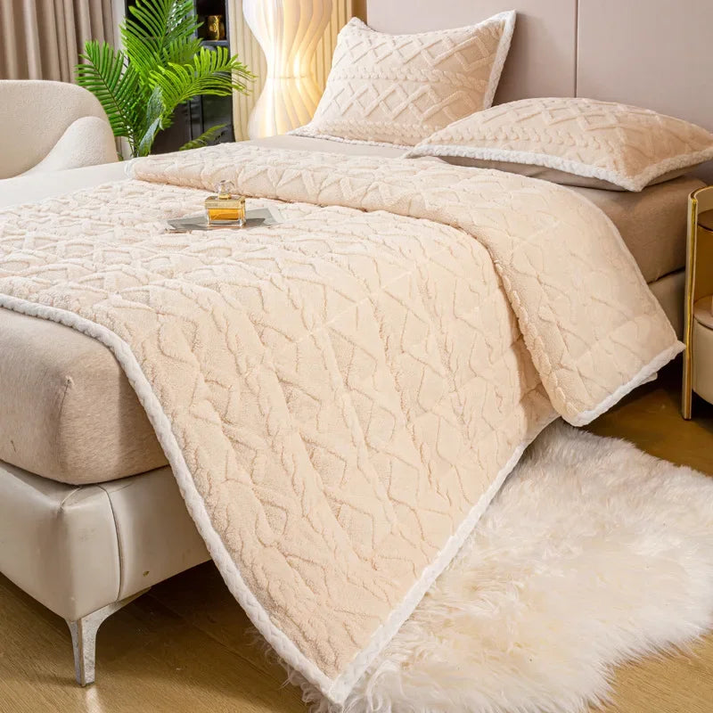 Winter Warm Thick Mattress Topper Pad Fleece Bedspread Soft Non-slip Thin Tatami Mat Home Dormitory Bedsheet Mattress Cover