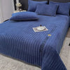 Winter Quilted Thicken Milk Velvet Mattress Cover Dormitory Bedspread Bedsheet Double Queen King Size Bed Sheet Luxury Bed Cover
