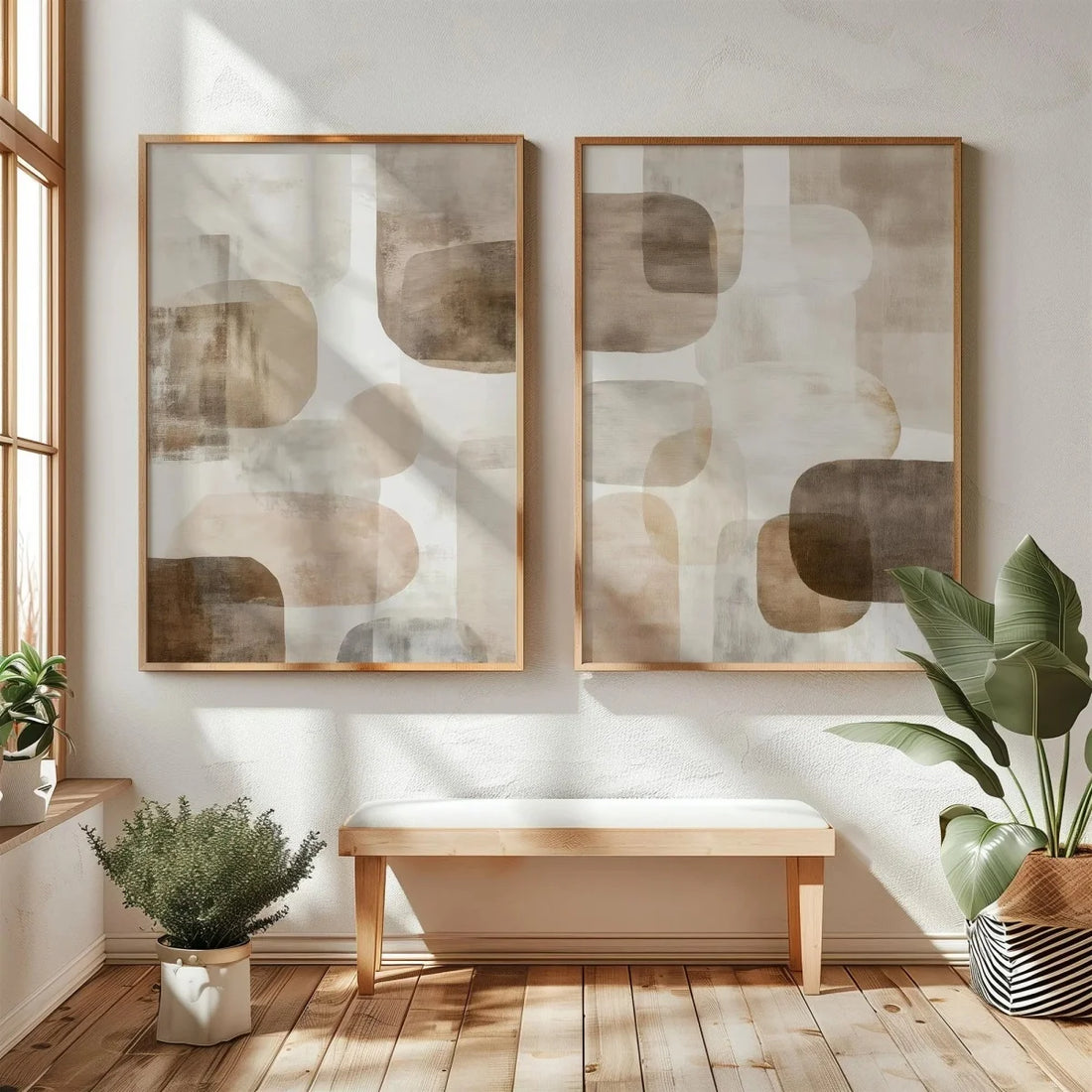 2pcs/set Japanese Retro Wabi Sabi Mountains Abstract Canvas Print Poster Modern Minimalist Art Print Home Decor Wall Art Poster