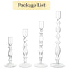 3Pcs Glass Candlestick Holders Glass Taper Candle Holders Groovy Wavy Elegant Candle Stick for Home Party Decoration