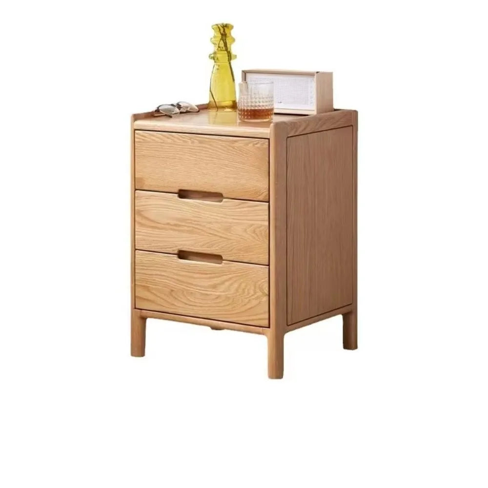 China Factory Sale Various Little Cupboard Log Color Oak Compact Small Hotel - Style Stable 3 - Drawer Bedside Table