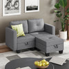 Fabric Modular Sofas with Upholstered Cushion and Removable Back Cushion Covers, Modern Sectional Sofa for Living Room