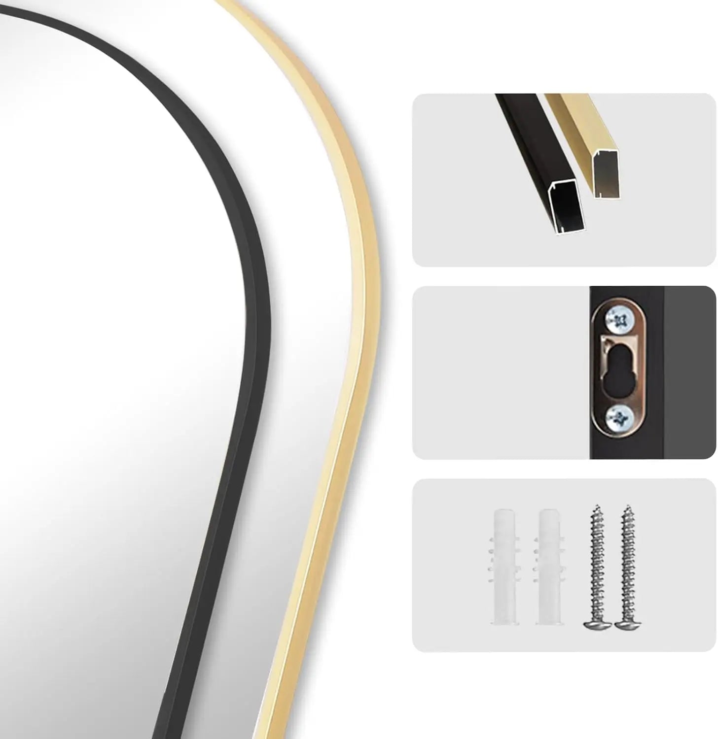 Full Length Mirrors Free Standing Floor Mirror Full Body Wall Mirror for Bedroom Living Room and Entrance