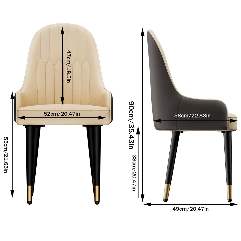 LUVODI Dining Chairs Set of 2 Luxury Microfiber Leather Leisure Chair with Lion Knocker Kitchen Table Chairs for Restaurant