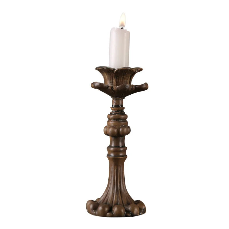 Retro carved candlestick handicrafts, romantic candlelight dinner props, decorations, candlestick ornaments