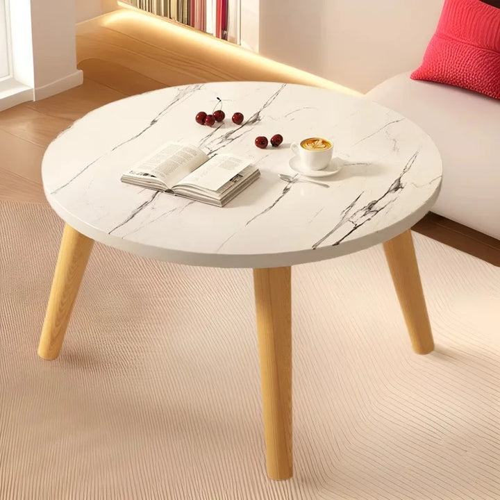 Small Table, Bedroom, Light Luxury Table, Modern Coffee Table, Living Room, Simple Small Round Table, Solid Wood