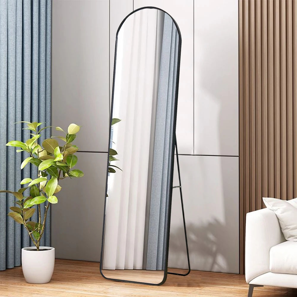 【Lifeideas】Black 150/160cm Modern Arched Wall Freestanding Floor Mirror