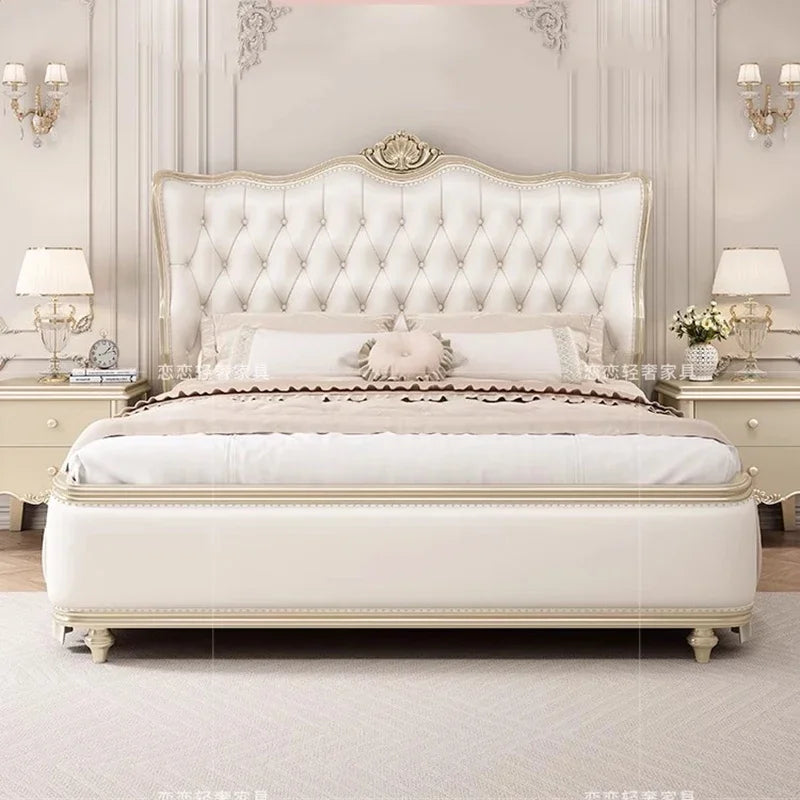 Wooden Design Massage Bed Bedroom Frame Luxury Girls Bed European Queen Modern Safe Simple Letto Matrimoniale Home Furniture