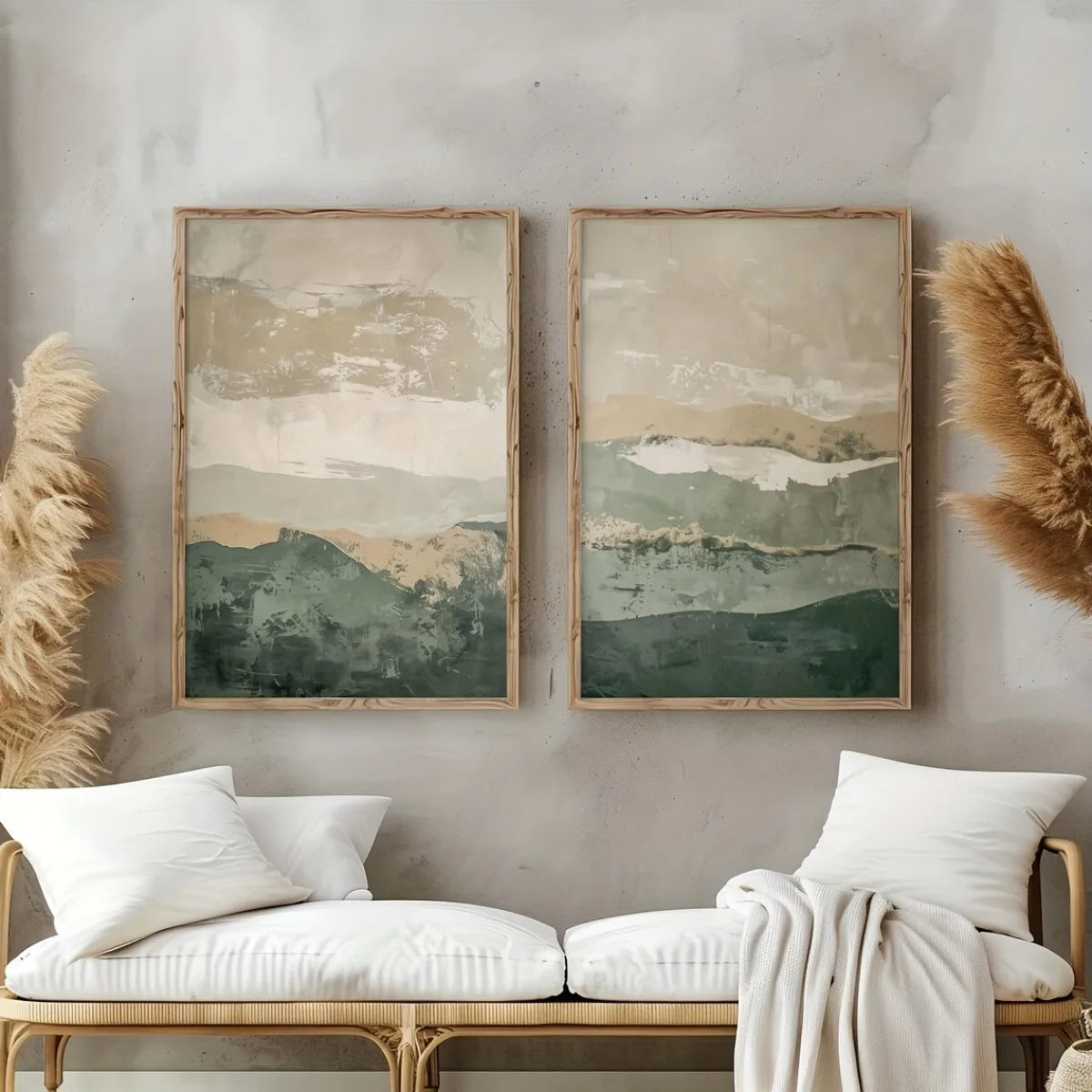2pcs/set Japanese Retro Wabi Sabi Mountains Abstract Canvas Print Poster Modern Minimalist Art Print Home Decor Wall Art Poster