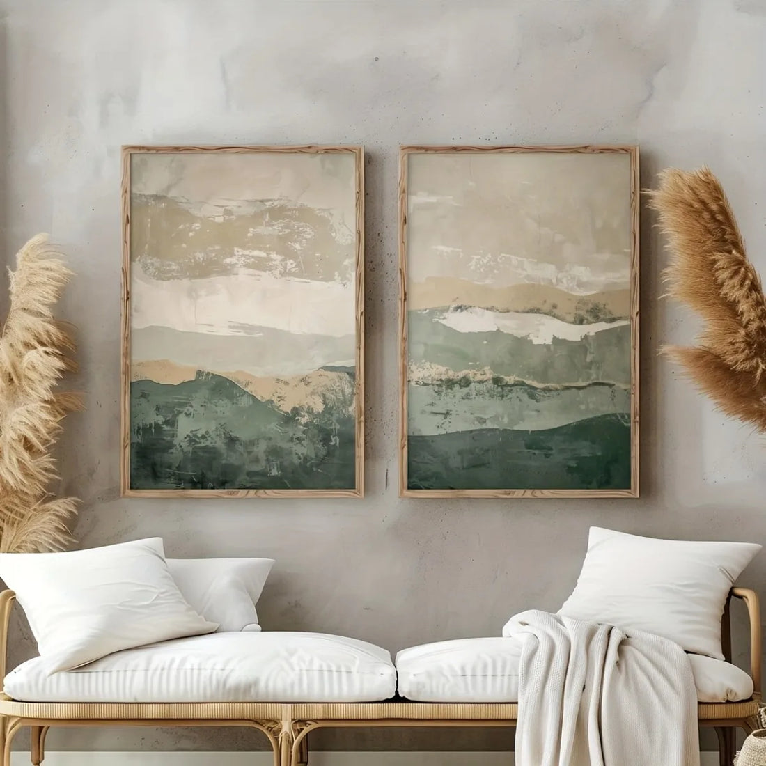 2pcs/set Japanese Retro Wabi Sabi Mountains Abstract Canvas Print Poster Modern Minimalist Art Print Home Decor Wall Art Poster