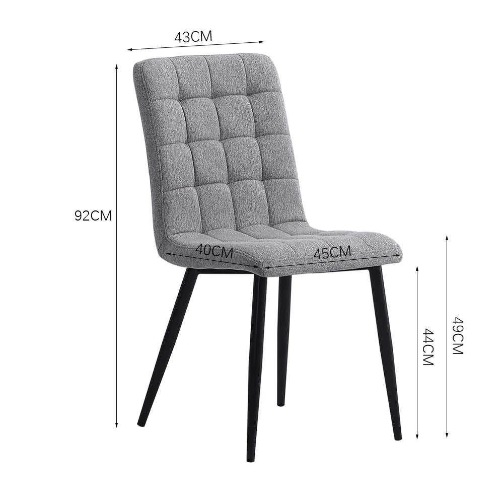 Voltsify 4Pcs Tufted Modern Armless Dining Chairs with Metal Legs