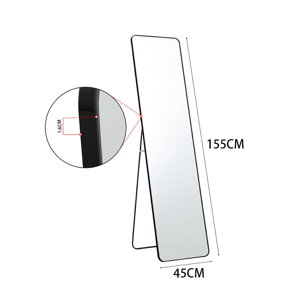 【Lifeideas】Black 150/160cm Modern Arched Wall Freestanding Floor Mirror