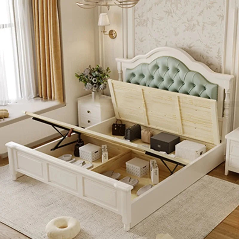 Queen Size Frame Double Bed Luxury Platform Modern King Size Bedroom Queen Bed Living Room Storage Lit 2 Personnes Furniture