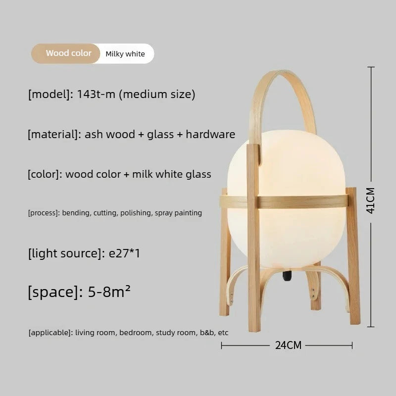 Wabi Sabi style Japanese living room, study, bedroom, creative reading light, Nordic portable wooden desk lamp, floor lamp