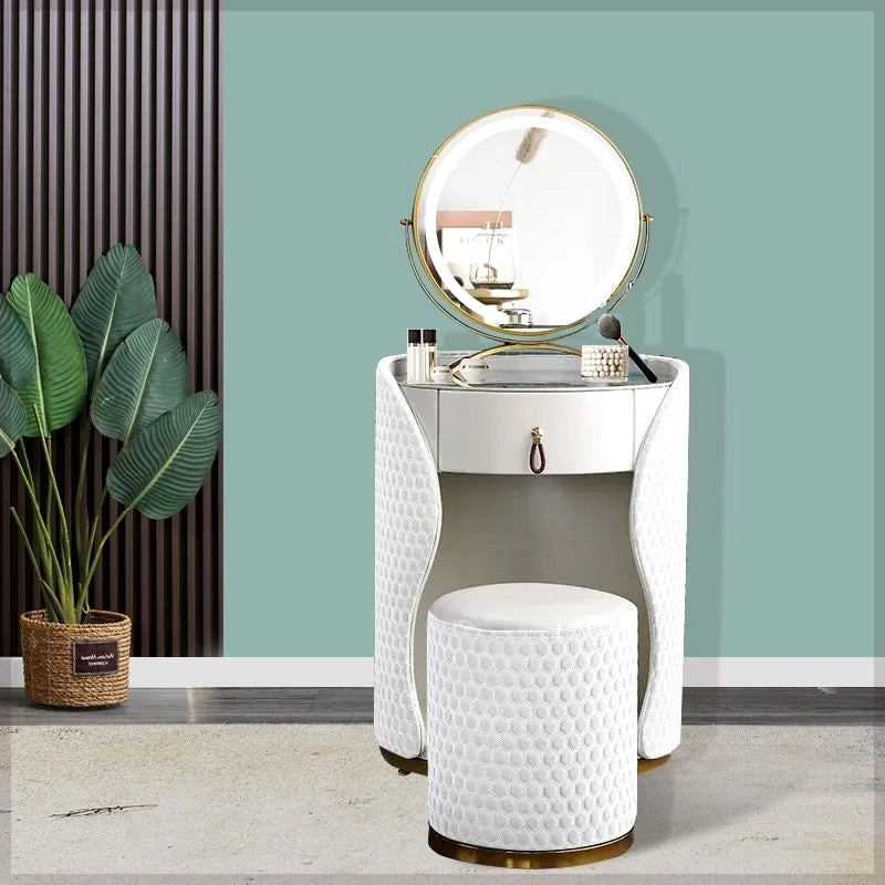 Large Floor Drawer Vanity Table Aesthetic Beige Space Saving Adult Makeup Vanity Organizer Europa Tocador Mueble Furniture Home