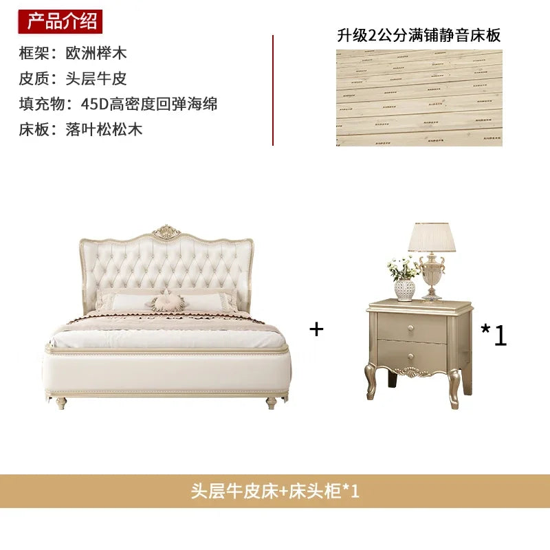 Wooden Design Massage Bed Bedroom Frame Luxury Girls Bed European Queen Modern Safe Simple Letto Matrimoniale Home Furniture