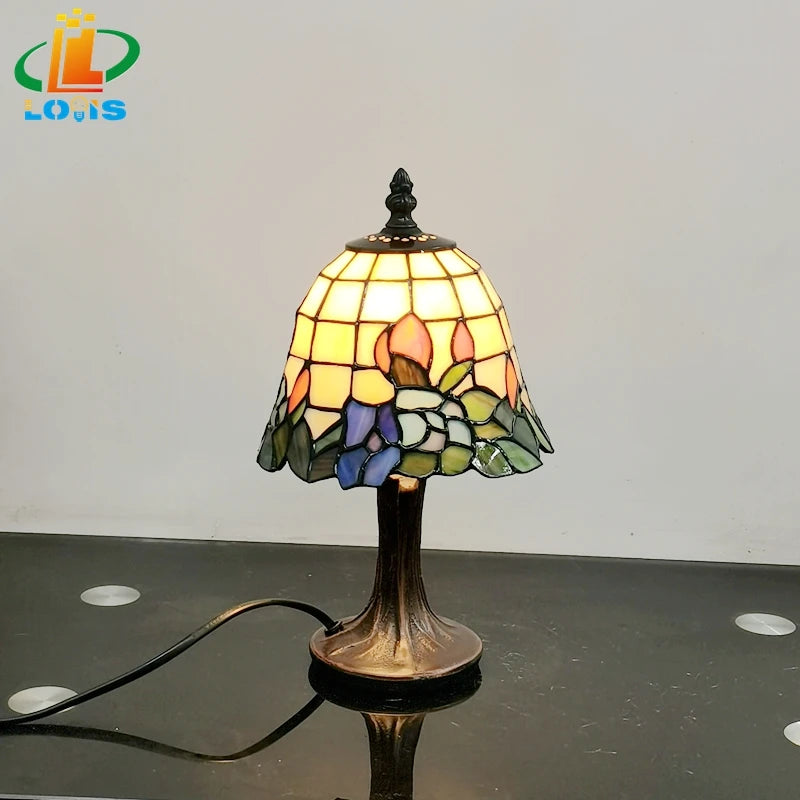 6 Inch Scandinavian Orchid Small Table Lamp Bedroom Bedside Breastfeeding Night Light Cafe Decoration Glass Birthday Gift