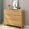 Nordic Vintage Furniture Sale Storage 6 Drawer Dresser Solid Wood Oak Chest of Drawers for Bedroom