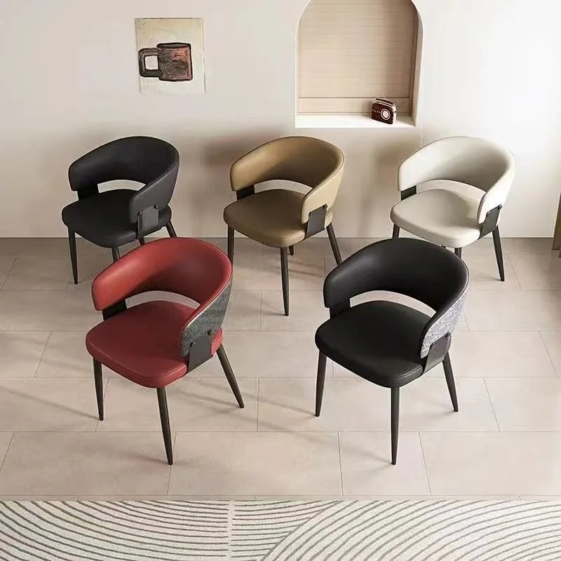 Modern Minimalist Dining Chairs with Backrest for Home Table And Hotel Island Bar Stools with Armrests