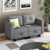 Fabric Modular Sofas with Upholstered Cushion and Removable Back Cushion Covers, Modern Sectional Sofa for Living Room