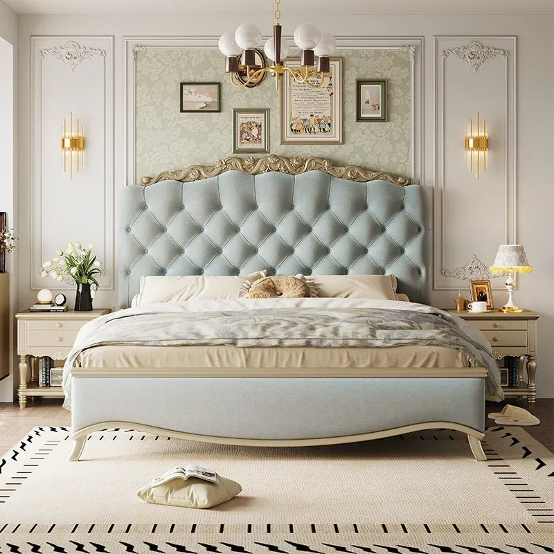 Luxury Bedroom Massage Bed European Leather Princess Sleeping Wooden Girls Bed Loft Modern Letto Matrimoniale Unique Furniture