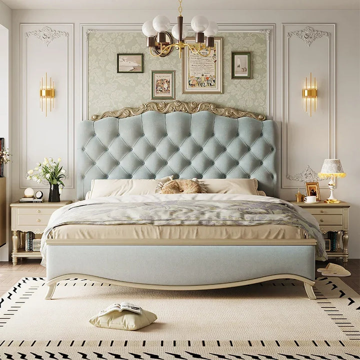 Luxury Bedroom Massage Bed European Leather Princess Sleeping Wooden Girls Bed Loft Modern Letto Matrimoniale Unique Furniture