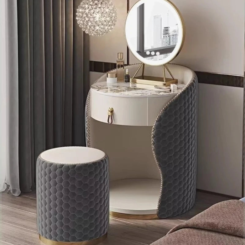 Large Floor Drawer Vanity Table Aesthetic Beige Space Saving Adult Makeup Vanity Organizer Europa Tocador Mueble Furniture Home