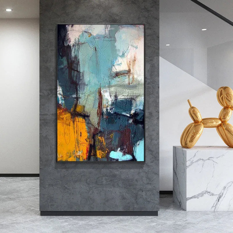 100% hand drawn abstract oil painting on canvas Modern Home Golden Line Wall Art Picture Large mural for living room decor paint