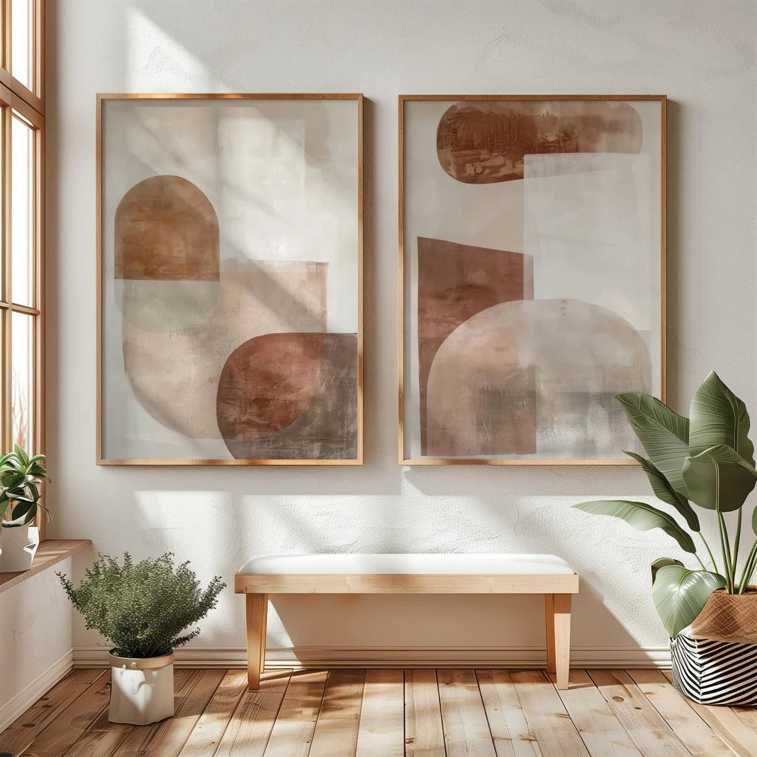 2pcs/set Japanese Retro Wabi Sabi Mountains Abstract Canvas Print Poster Modern Minimalist Art Print Home Decor Wall Art Poster